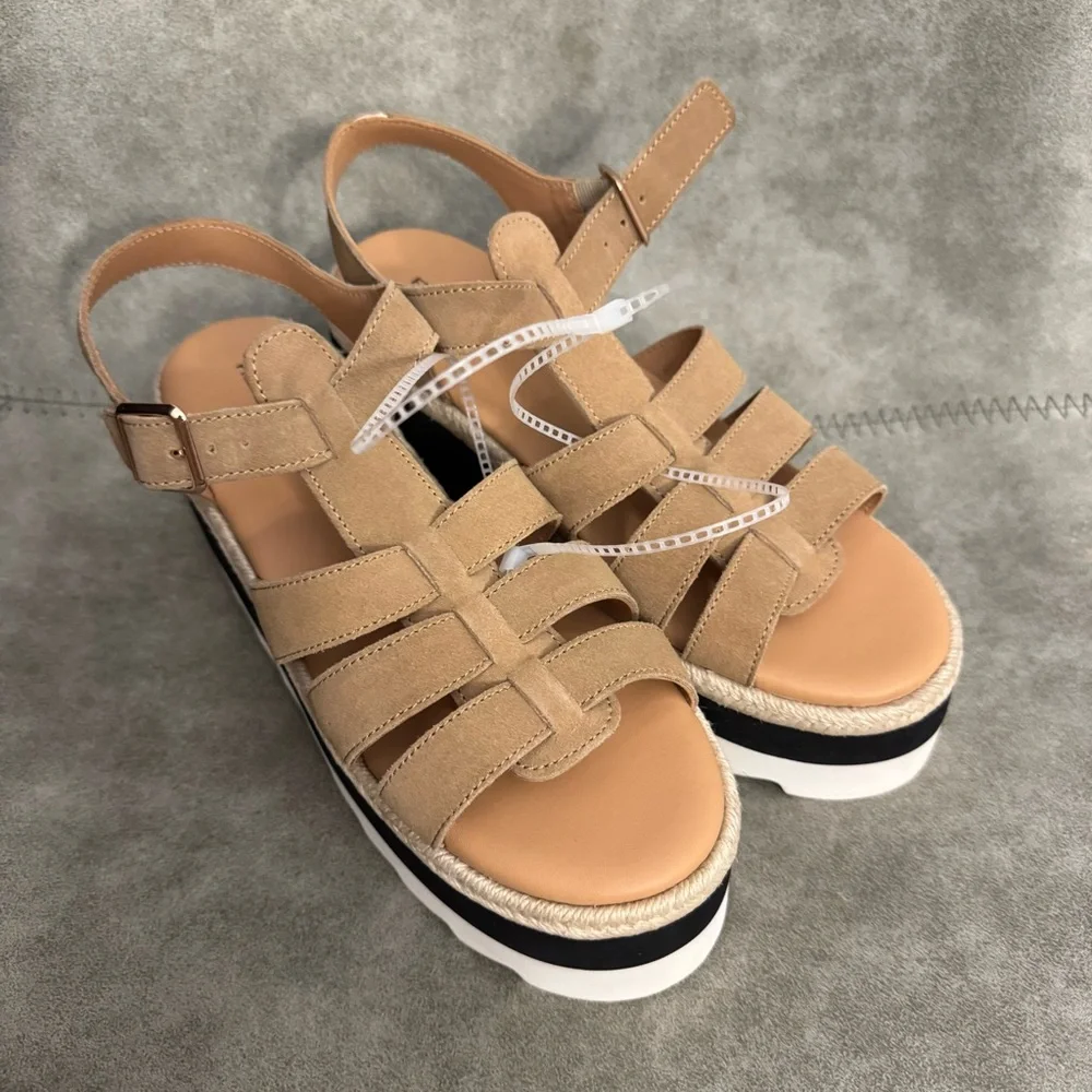 NWT Free People Mykonos Platform Wedge Fisherman Sandals Sz 8,5 - Picture 12 of 15